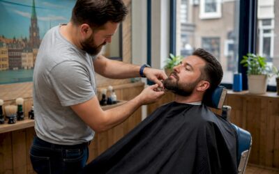 Customer getting haircut in Copenhagen barbershop