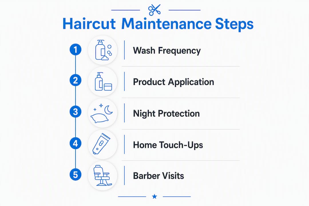 Infographic showing haircut maintenance steps