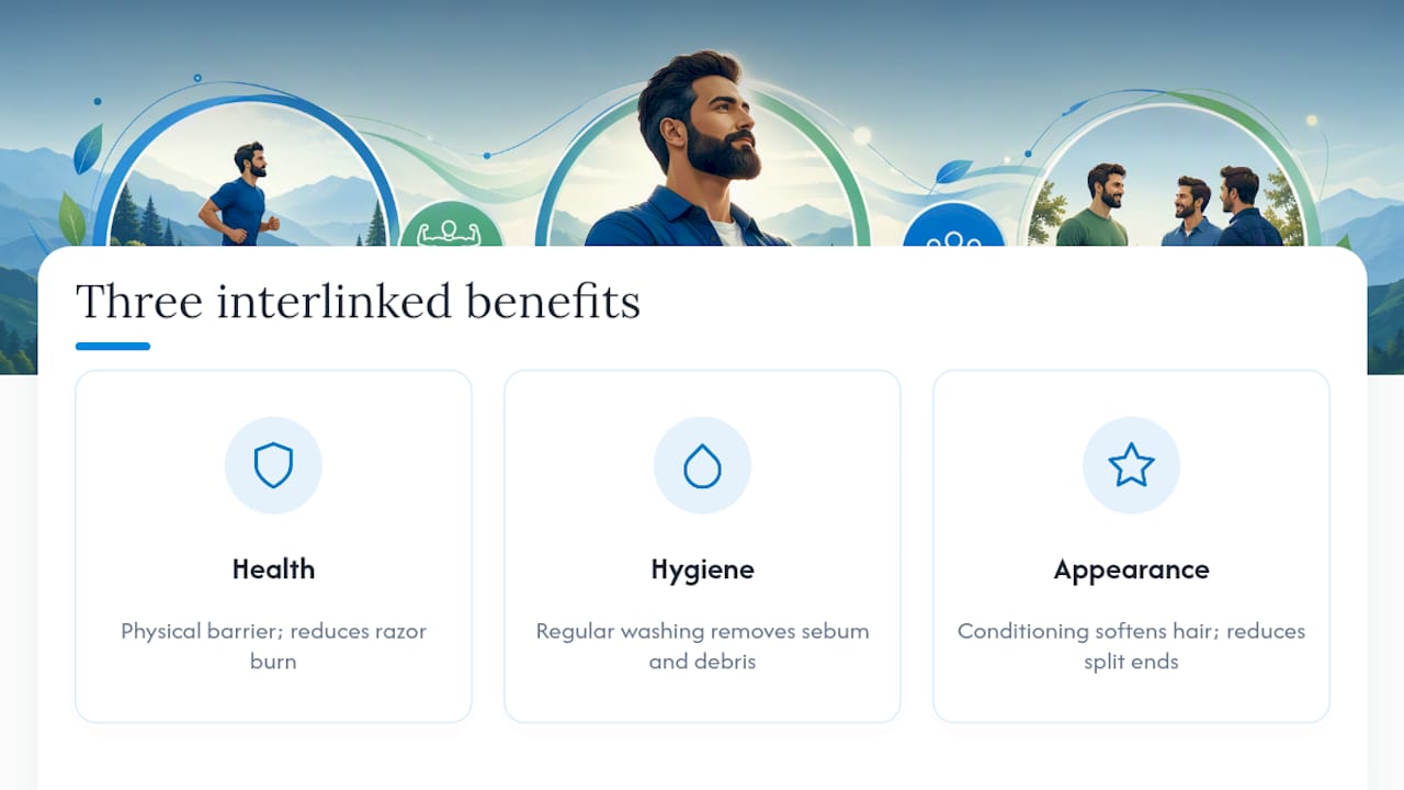 Diagram of beard maintenance benefits