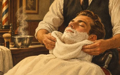 Klassisk vådbarbering med varmt håndklæde